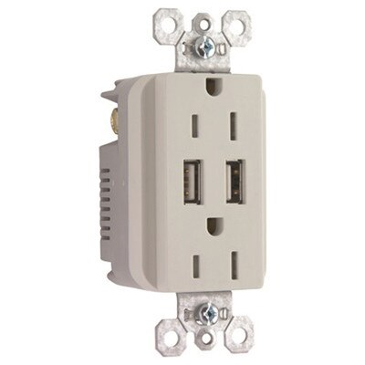 TradeMaster 2-Port USB Charger & Tamper-Resistant Duplex Receptacle